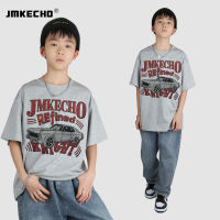 JMKECHO รถสตรีทสไตล์อเมริกันพิมพ์แบรนด์แฟชั่นเสื้อผ้าเด็กเด็กแม่ลูกซักเสื้อแขนสั้น T เสื้อยืดสำหรับผู้ชายและผู้หญิง