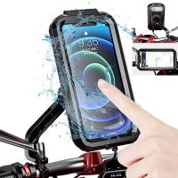 Waterproof Case Bicycle Phone Holder Bike Motorcycle Handlebar Rear View Mirror Cellphone Stand Holder For iPhone Xiaomi Samsung