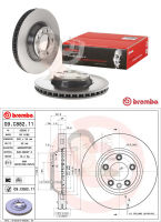 09 C882 11 จานเบรค ล้อ F-L/R (ยี่ห้อ BREMBO) รุ่น HC UV PVT PORSCHE Cayenne 9PA 92A L/R ปี2002-&amp;gt;