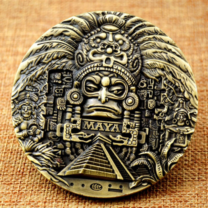 mayan-aztec-ปฏิทินของที่ระลึกทำนายเหรียญที่ระลึกคอลเลกชันงานศิลปะของขวัญคอลเลกชันเหรียญที่ระลึกที่น่าสนใจ-kdddd