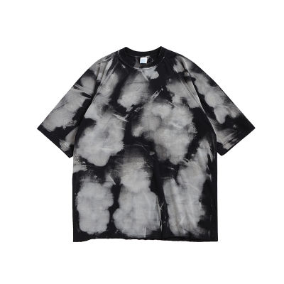 INFLATION Tie Dye T-shirts Men Streetwear  Summer Black Tees High Street Oversized Cool T-shirts Men Plus Size 5105S21