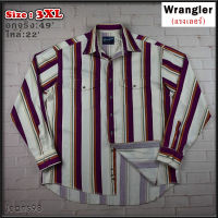 Wrangler®แท้ อกจริง 49 ไซส์ 3XL เสื้อเชิ้ตผู้ชาย แรงเลอร์ สีม่วง เสื้อแขนยาว เนื้อผ้าดีสวยๆ