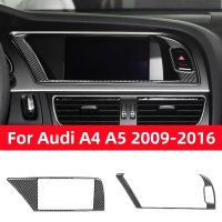 For Audi A4L A4 B8 Q5 A5 2009-2016 Accessories Carbon Fiber Modified Interior Car Navigation Warning Light Frame Trim Sticker