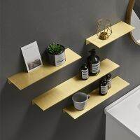 YJ438 ขายร้อน - / ROVADE Estantería De Baño Montada En La Pared Estante De Almacenamiento De Cosméticos Espejo Dorado