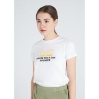 COD เสื้อยืดวินเทจERkj GIORDANO เสื้อยืดผู้หญิง - Womens Smile Printed Tee 05391219  Long   ปลายทาง   เจ้าเก่า S-3XL