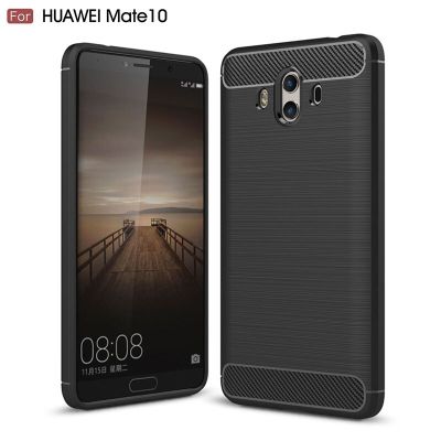 เคสโทรศัพท์สไตล์ใหม่สำหรับเคสกันกระแทกคาร์บอนไฟเบอร์สำหรับ Huawei Mate 10ฝาครอบหลังซิลิโคนสำหรับ Mate10 Huawei