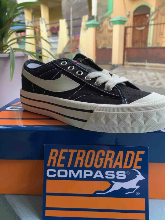 Sepatu Compass Retrograde Black White Low Original Lazada Indonesia