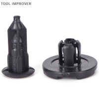 TOOL IMPROVER 50X 8mm Auto bumper Fender Retainer PUSH Black Plastic FIXED clips ตัวยึด