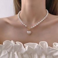 Pearl Necklace For Women Crystal Pendant Choker Korean Pearl Necklace Antique Wedding Party Jewelry Crystal Butterfly Pendant Choker