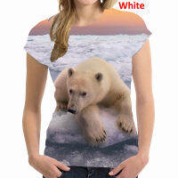 2023 newWomens Blouse 3D Fun Printed T-shirt Trendy Casual Polar Bear Short Sleeve T-Shirt for Women Harajuku Tops