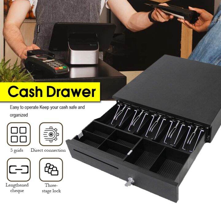 ☜Cash Box Cashier Box Money Secret Security Safe 5 Grids 4 Gears Money