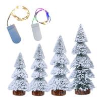Small Christmas Tree with Lights Artificial Miniature Pine Small Christmas Tree for Table Decoration Christmas Party Ornament for Home Offices Shop rational