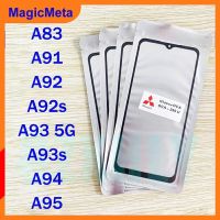 MagicMeta กระจกด้านนอกหน้าจอด้านหน้ามีกาวโอก้าสำหรับ OPPO A83/A91/A92/A92s/A93 5กรัม/A93s/A94/A95หน้าจอ LCD ตัวเปลี่ยนกระจกด้านนอกสัมผัส