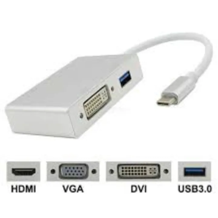 USB TypeC VGA DVI HDMI USB Adapter 4 in 1 Lazada PH