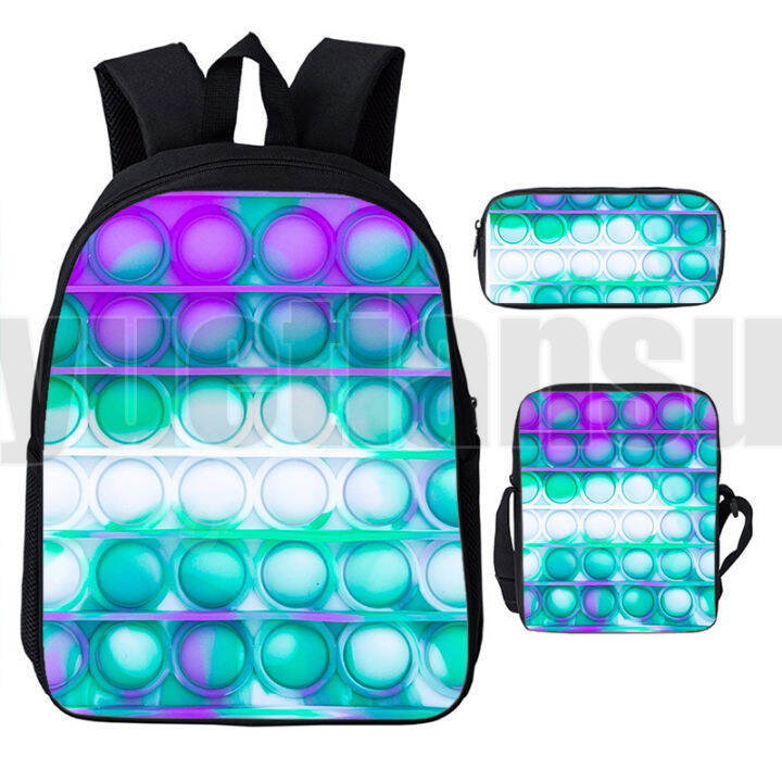 new-1216-inch-pop-it-backpacks-that-can-not-pop-bookbag-color-rainbow-bubble-bag-3d-print-anime-teenager-pop-fidget-3-in-1-set