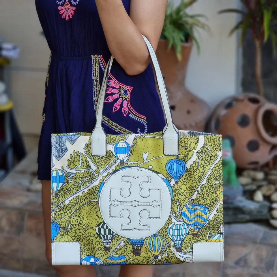 Ella patent tote tory on sale burch