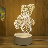 ♚ Romantic Love 3D Acrylic Led Lamp for Home Childrens Night Light Table Lamp Birthday Party Decor Valentines Day Bedside Lamp