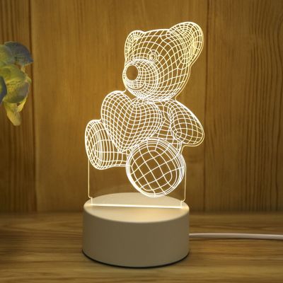 【CC】 Led Lamp for Childrens Night Table Birthday Valentines Day Bedside