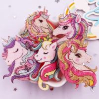 10pcs Glitter Felt Fabric Nonwovens Rainbow Kawaii Unicorn Applique DIY Sewing Patch Christmas Decor Supplie Accessorie Craft  Furniture Protectors  R