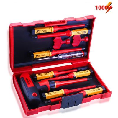 12pcs Insulated Screwdriver Set 1000V Slotted Phillips Torx Screw Driver Bit Kit Magnetic With Tester Pen Electricians Hand Tool
