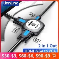Unnlink VGA HDMI to VGA Switch 1080P 60Hz Video Converter Adapter for Laptop PC TV Box PS3/4/5 Xbox to TV Monitor Projector Cables