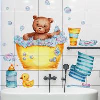 ▬♀♈ Zsz2014 new bear bubble bath decorates a wall to stick wall of setting of the sitting room bathroom ideas can remove the wall stickers