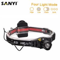 Mini Headlamp 4 Modes Waterproof LED Headlight Headlamp Super Bright 1200Lm Zoom Focus Torch Lanterna with Headband Use 3AAA