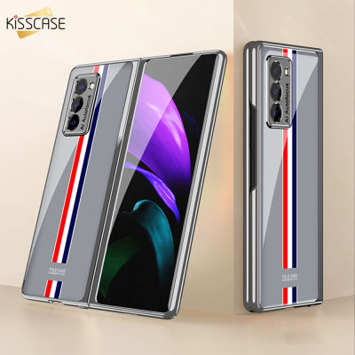 KISSCASE เคสศัพท์กระจกนิรภัยสำหรับ Samsung Galaxy Z Fold4 5G เคสศัพท์มือถือ Fold3,การป้องกันสองด้าน,การชุบด้วยไฟฟ้าแบบพับได้,ป้องกันการตกกระแทก,พื้นผิวกระจกกันน้ำและทนต่อการสึกหรอ,ธุรกิจกรณีศัพท์มือถือที่เรียบง่ายสำหรับ Samsung Z พับ4 5G822