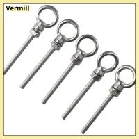 VERMILL 5pcs ยาว1/4x2.36ค่ะ สลักเกลียวตา 316สแตนเลสสตีล M6 สลักเกลียวสำหรับยกตา พร้อมน๊อต ทนทานสำหรับงานหนัก สลักเกลียวไหล่ เกรดทางทะเล