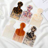 4mm Anti-static Wide Tooth Round Handle Comb For Women ​acetic Marble Portable Acetate Plate Hair Brush Comb