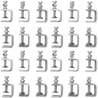 24Pcs C ,U for Metal Working, Small Desk Clamp with Stable Wide Jaw Opening &amp; Protective Pads/I-Beam Design