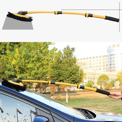 ；‘【】- Chenille Car Cleaning Mop Brush 15° Bend Non-Scratch Car Wash Brush Telescoping Long Handle Cleaning Mop Auto Detailing Brush