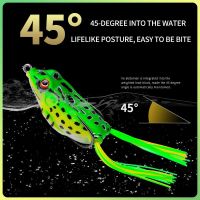 +【‘ Frog Lure Bionic Soft Artificial Tube With Double Hooks Bait Fishing Lure  3D Eyes Plastic Frog Outdoor Fishing Accessories