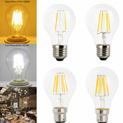 2W 4W 6W 8W Vintage LED Filament Candle Light R Edison Globe Bulb E27 B22 A60 Screw Base 220V Cool Warm White Lamp