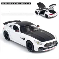 【Hot-Selling】 Mamas &amp; Babies รถโลหะผสมขนาด1:24 Mercede Benz AMG-GT-R โมเดลรถอัลลอยโมเดลรถยนต์สปอร์ตเปิดเสียงรถของเล่นของขวัญ