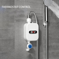 EU Plug Mini Instant Electric Water Heating Shower Set LCD Digital Display Kitchen Bathroom Tankless Hot Water Faucet Heater