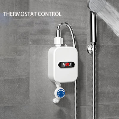 3500W Mini Tankless LCD Digital Water Heater Instant Waterproof Hot Faucet Kitchen Heating Thermostat Inligent EU plug