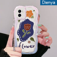 Dienya เคสสำหรับ VIVO Y15s Y15a Y01เคส Y02s ลายดอกกุหลาบสวยงามมีสไตล์สีสันสดใสขอบคลื่นเนื้อครีมเคสซิลิโคนใสกันกระแทก