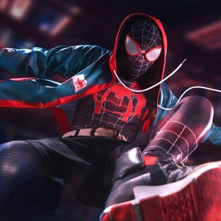 Anime Spiderman Miles Morales Cosplay Costume 3D Print Into The Verse ...