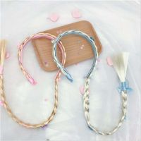 【YF】 Fashion Girl Ponytail Flower Braid Headbands Glitter Ears Cute Kids Girls Princess Wig Hairbands Hair Accessories