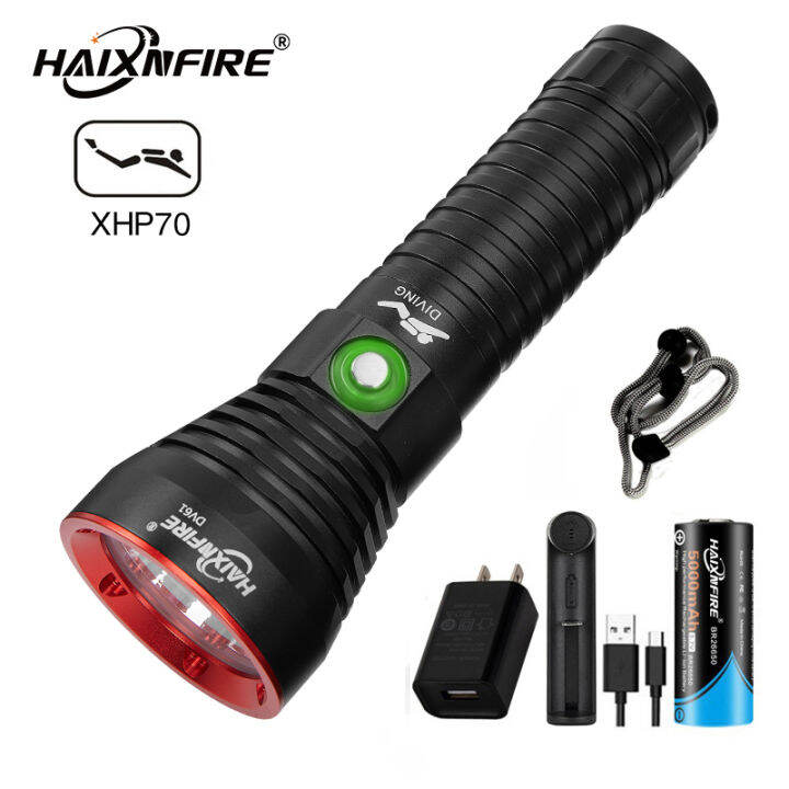 Haixnfire Dv61 Underwater Waterproof Flashlight Xhp70 2 Scuba Diving