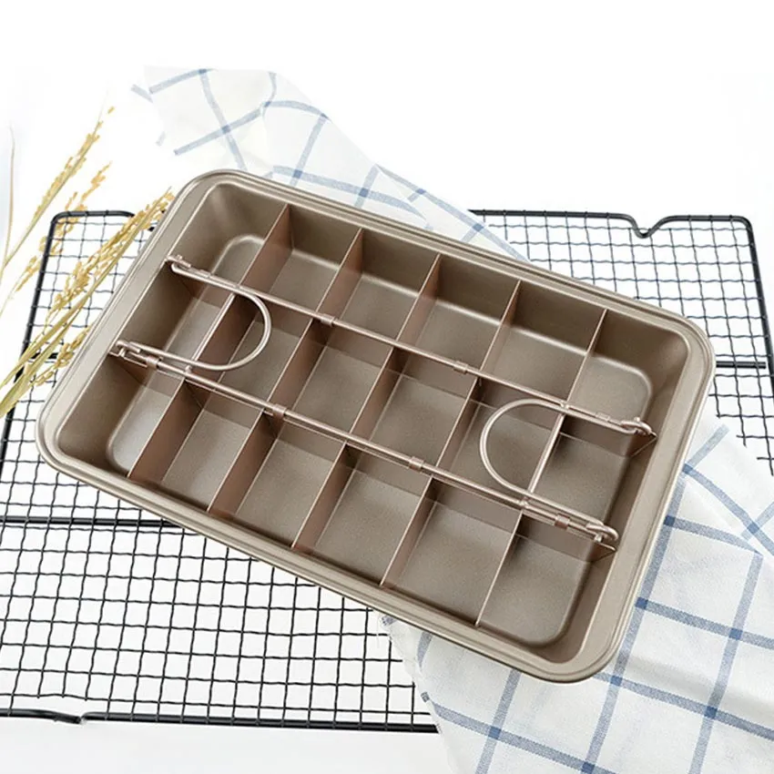 Brownie Pan Bread Cake Pans Baking Dishes Non-Stick Bakeware Square Lattice  Chocolate Dessert Cake Mold Kitchen Baking Pan