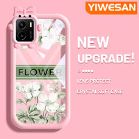 YIWESAN เคสสำหรับ VIVO Y15s Y15a Y01,เคสการ์ตูนแฟชั่นดอกไม้สร้างสรรค์เคสโทรศัพท์โปร่งใสกันกระแทกหลากสีปลอกซิลิโคนนุ่มเลนส์กล้องถ่ายรูปสัตว์ประหลาดตัวเล็กใหม่