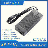 LiitoKala 7S 29.4V 4A 24v li-ion charger Desktop type fast Power Supply Adapter EUUSAUUK AC DC 5521 Converter qu