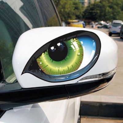 2Pcs Car Stickers 3D Stereo Reflective Cat Eyes Car Sticker Creative Rearview Mirror Sticker Decals Universal Eyes stickers