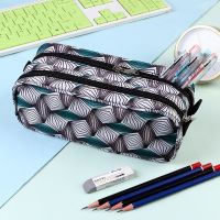 ❀ Double Layer Canvas Pencil Case Storage Bag Pencil Bag Student Pen Bag Cute Pen Case Stationery Bag School Supplies 050094