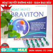 Hoạt huyết Braviton - Ginkgo Biloba 180mg- Hoạt huyết dưỡng não giảm đau đầu chóng mặt - chuẩn GMP Bộ Y tế