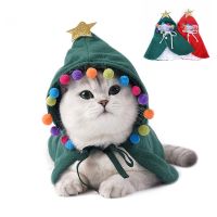 ZZOOI Cat Adjustable Cloak Christmas Winter Warm Dog Funny Costume Festival Party Cosplay Hooded Clothes for Puppy Kittens Accessories