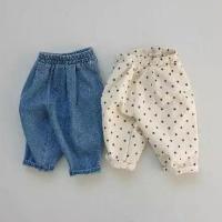 2022 Spring New Baby Loose Denim Pants Fashion Infant Girls Dot Print Trousers Cute Toddler Boys Jean Pants Baby Clothes