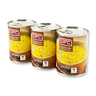 สินค้ามาใหม่! ยูเอฟซี ซุปข้าวโพด 565 กรัม x 3 กระป๋อง UFC Corn Soup 565 g x 3 Cans ล็อตใหม่มาล่าสุด สินค้าสด มีเก็บเงินปลายทาง